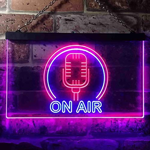 Microphone On Air Dual LED Neon Light Sign